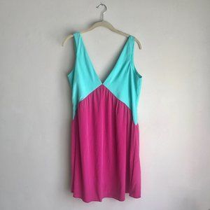 HONEY PUNCH / Blue & Pink Colorblock Mini Dress